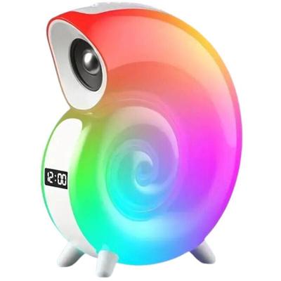 Trade Shop - bluetooth bt lautsprecherbox rgb led lampenschale mit uhranzeige alarm - Image