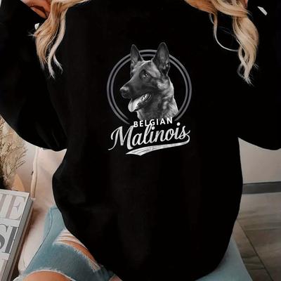 TEMU Belgian Malinois Dog Illustration Women's Sweatshirts Image
