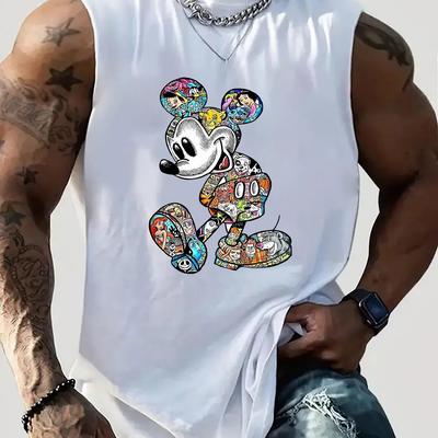 TEMU Prints Men's Casual Sleeveless Vests, Men's And Women's Lightweight Sports Vests With Fashion Style, And Comfortable Gym Exercise Equipment In Summer. Image