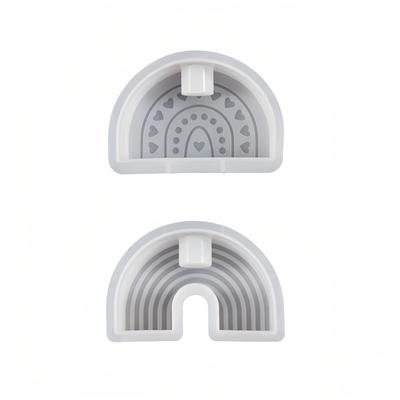 TEMU 2pcs Love Rainbow Candle Holder Silicone Mold Set, Arched Candle Holder Silicone Mold, Plaster Candle Holder Ornaments, Home Decoration Image