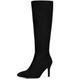 Perphy Classic Pointed Toe Stiletto Heel Knee High Boots for Women Black 7.5 UK/Label Size 9.5 US