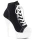 denova's Women's Canvas 6in Very High Heel Lace Up Platform Pole Dance Ankle Boot with Zipper