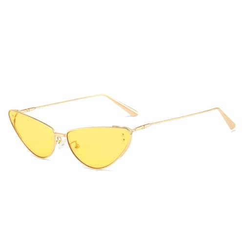 Metal Sexy Cat Eye Women's Sunglasses Luxury Pink Sunglasses Fashion Small Frame Black Glasses Shades