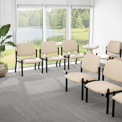 Boss Mid Back Armless Guest Chair, 400 lb capacity, Antimicrobial Vinyl, Beige (B9595AM-BG-400)