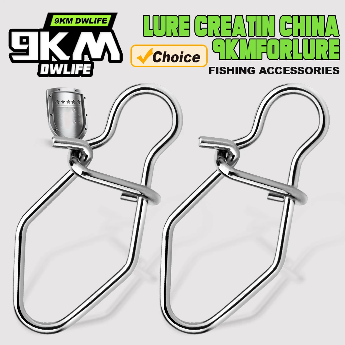 9KM 50Pcs Angeln Snap Clip Edelstahl Angeln Locken Stecker Duo Lock Schnelle Snaps Angeln Süßwasser Crankbait Snap angelgerät Image
