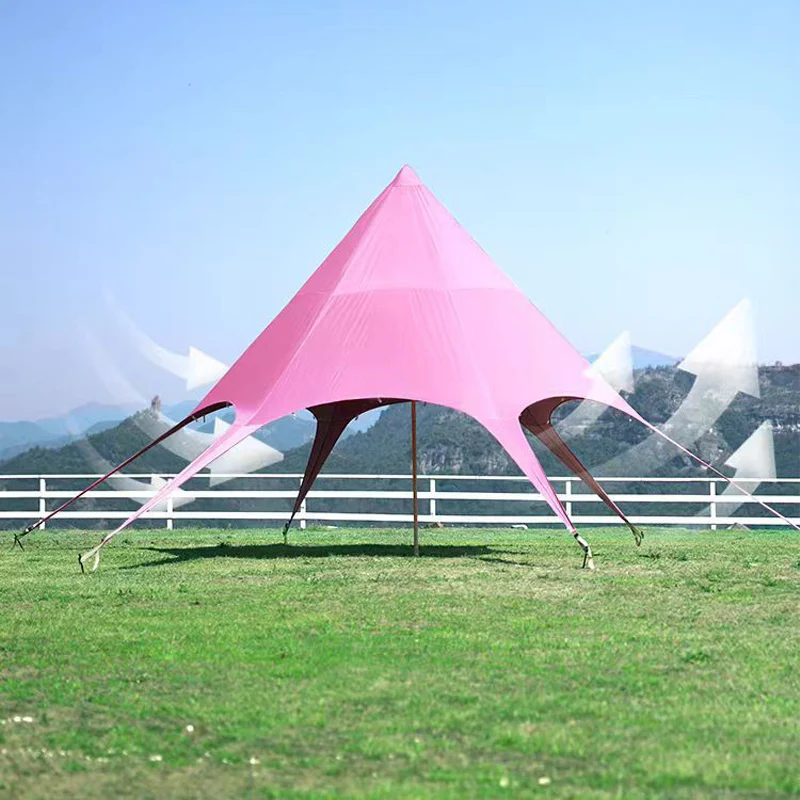 Große Campingplane, wasserdicht, sechseckig, Stern, für den Außenbereich, Sonnenschutz, Markise, Zelt, Schatten, Sonnenschutz, Strand, Touristenüberdachung Image