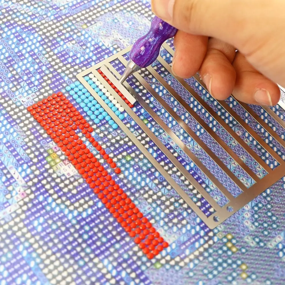 DIY Diamant Malerei Lineal rutschfeste strukturierte Gitter Werkzeug Lineal für Diamant Kunst Lineal Diamant Punkt Bohrer Ausrichtung Werkzeug Image