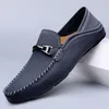 Luxus Echtes Leder Metall Schnalle Business Leder Schuhe Männer Casual Schuhe Marke Weiche Sohle Faulenzer Bequeme Fahren Schuhe für Männer