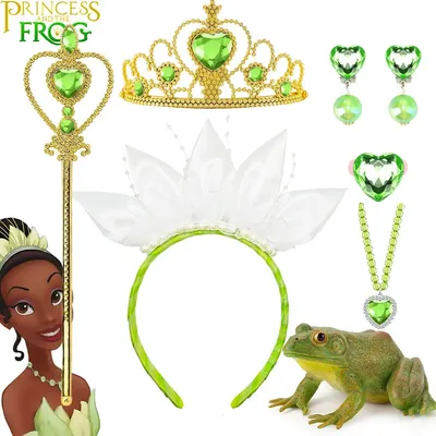 Disney Prinzessin und der Frosch Märchen Kostüm Spielzubehör Tiana Stirnband Krone Geburtstag Party Image