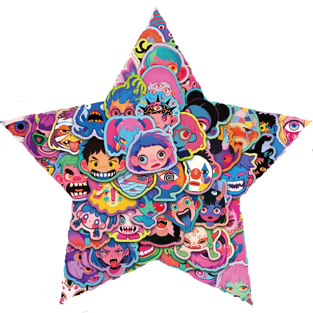 50PCS Cartoon Abstrakte Spaß Kreative Graffiti Aufkleber Sammelalbum Telefon Gitarre Skateboard Wasser Tassen Fahrrad Dekoration Aufkleber Image