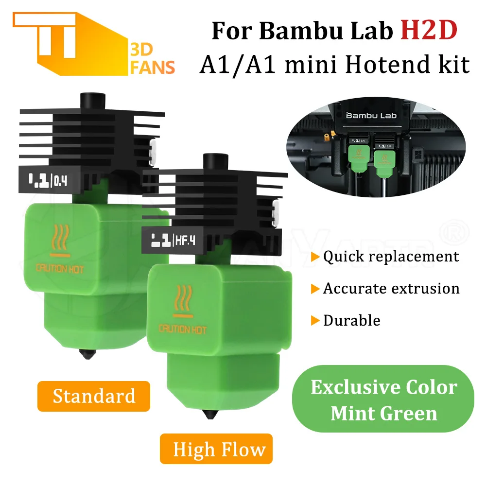 Für Bambu Lab H2D abnehmbare Hartstahldüse Hotend HF Hochdurchsatz-Extrusionsdruckdüse kompatibel mit A1/A1mini Image