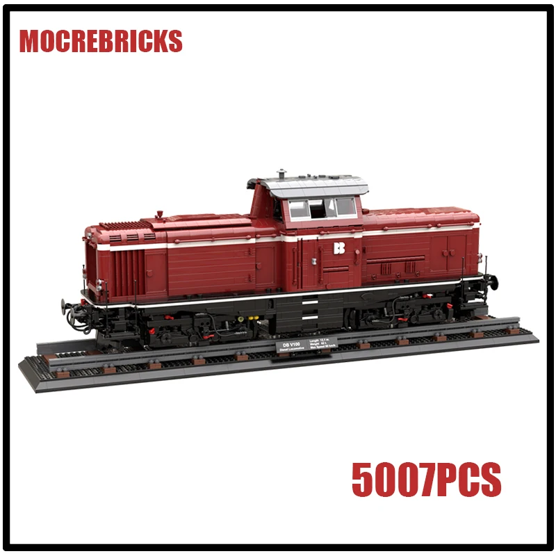 Stadt Motor Zug MOC Bausteine Dampf Lokomotive BR106969 V100 Montage Modell Ziegel Spielzeug DIY Puzzle Set Weihnachten Geschenke Image