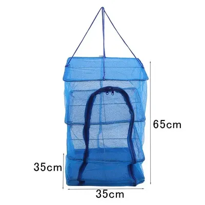 New Fish Mesh Hanging Sun Dry Net for Food Dehydrator Durable Folding 3 Layers Vegetable Herbs