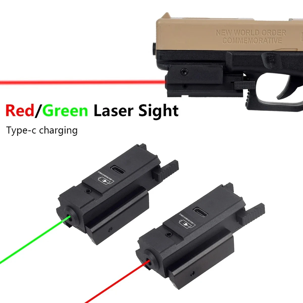 Grün Red Dot Laser Anblick USB Lade Laser Pointer Schießen Sehenswürdigkeiten Für Glock 17 19 11mm 20mm schiene Airsoft Pistole Gewehr Jagd