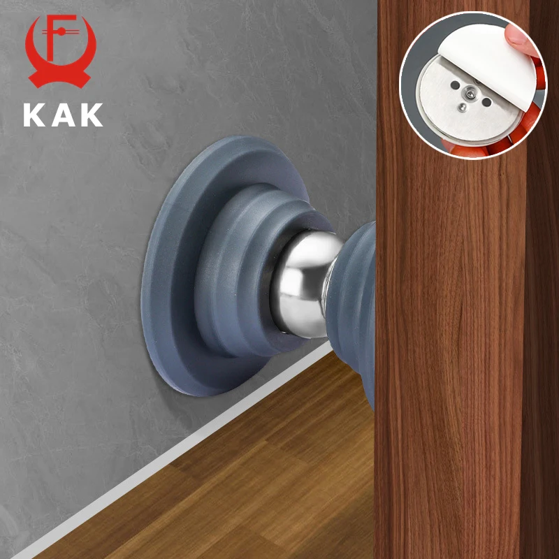Kak silikon gummi tür stopper unlocher edelstahl tür stopper magnetischer tür stopper für veranda schlafzimmer stop tür beschläge Image