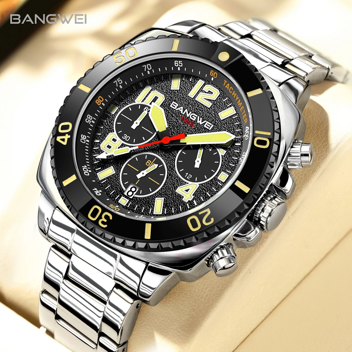 Neue LIGE Top Band Uhren für Männer Chronograph Aviation Pilot Quarzuhr Super Leuchtende Luxus Multifunktions Uhr Armbanduhr Image