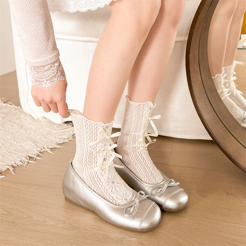 Bogen Frauen Ballerinas Schuhe Casual Flache Müßiggänger Schuhe Elegante frauen Sandalen 2025, Sommer Komfort Turnschuhe Neue Frau Schuhe