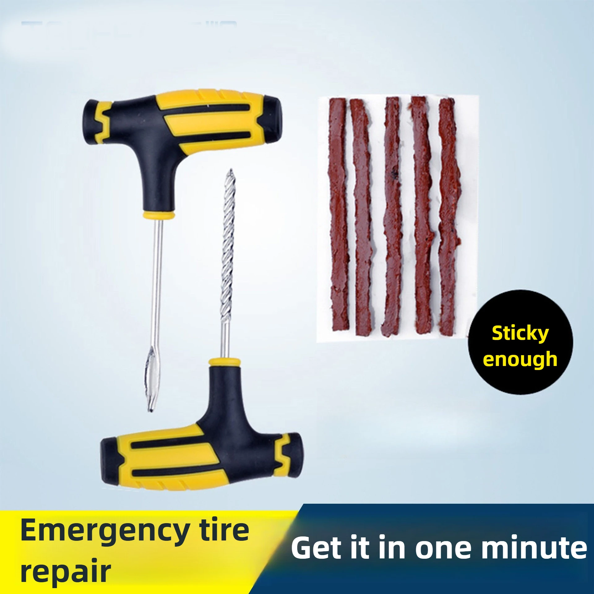 Full Set Reifen Reparatur Tool Kit Vakuum Reifen Patchen Quick Fix Elektrische Motorrad Auto Tubeless Reifen Stecker Kit Wasserdicht Tragbare Image