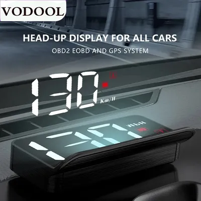 VODOOL Auto Electronic Overspeed Warning System Water Temperature Alarm Car HUD OBD2 RPM Meter M3