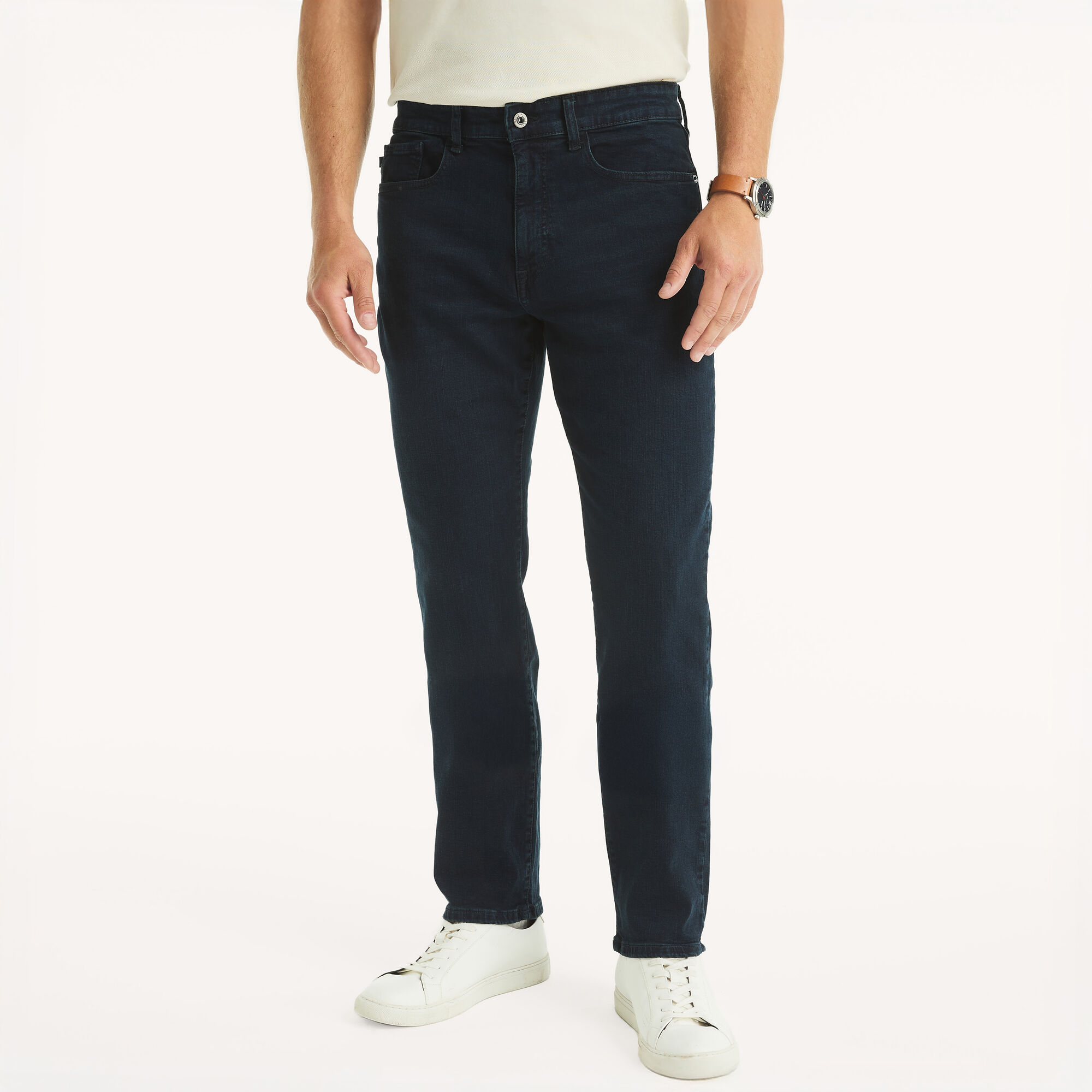 Nautica Men's Vintage Straight Stretch Denim 006 (New Black), 42x32