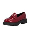 Loafer RIEKER, Damen, Gr. 42, rot, Lacklederimitat, glänzend, modisch, Schuhe, Slipper, Halbschuh, Schlupfschuh, Businessschuh in Lack-Optik