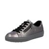 Sneaker RIEKER, Damen, Gr. 37, silber (silberfarben), Leder, metallic, sportlich, Schuhe, mit Memosoft-Innensohle, Freizeitschuh, Halbschuh, Schnürschuh, Topseller
