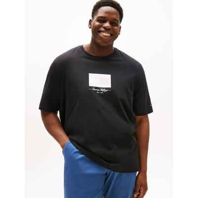 T-Shirt "BT-ITHACA FLAG TEE-B", Herren, Gr. XXL, schwarz, Single Jersey, Obermaterial: 100% Baumwolle, TOMMY HILFIGER BIG & TALL, unifarben, casual, regular fit normal, Rundhals, Kurzarm eingesetzt abgesteppte Kante, Shirts, Große Größen Image