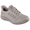 Sneaker SKECHERS "BOBS GEO LITE-FIXED EDGE", Herren, Gr. 46, grau (taupe), Lederimitat, Textil, sportlich, Schuhe, Freizeitschuh, Trainingsschuh mit Slip-ins