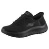 Slip-On Sneaker SKECHERS "GO WALK FLEX", Damen, Gr. 38, schwarz, Lederimitat, unifarben, sportlich, Schuhe, Slipper, Freizeitschuh, Halbschuh mit Air-Cooled Memory Foam
