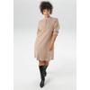Strickkleid ANISTON PLUS, Damen, Gr. 50, N-Gr, braun (camel), Strick, Obermaterial: 50% Viskose, 28% Polyester, 22% Polyamid, unifarben, figurumspielend kniebedeckend, Langarm Rippstrickbündchen, Kleider, mit Stehkragen und Reißverschluss - NEUE...