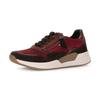 Keilsneaker GABOR ROLLINGSOFT, Damen, Gr. 39, rot (bordeaux kombiniert), Veloursleder, Glattleder, sportlich, Schuhe, Schnürschuh, Halbschuh, Freizeitschuh mit seitlichem Reißverschluss