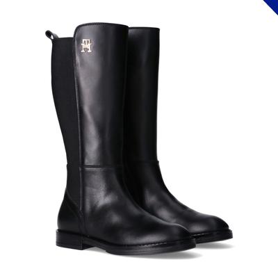Stiefel TOMMY HILFIGER, Kinder, Gr. 37, schwarz, Leder, Polyester, Schuhe, Langschaftstiefel, Festtagsschuh mit Reißverschluss Image