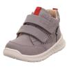 Lauflernschuh SUPERFIT "BREEZE WMS: Mittel", Kinder, Gr. 24, grau (grau, rot), Nubukleder, Veloursleder, casual, Schuhe, Klettschuh mit wasserdichtem GORE-TEX, Größenschablone zum Download