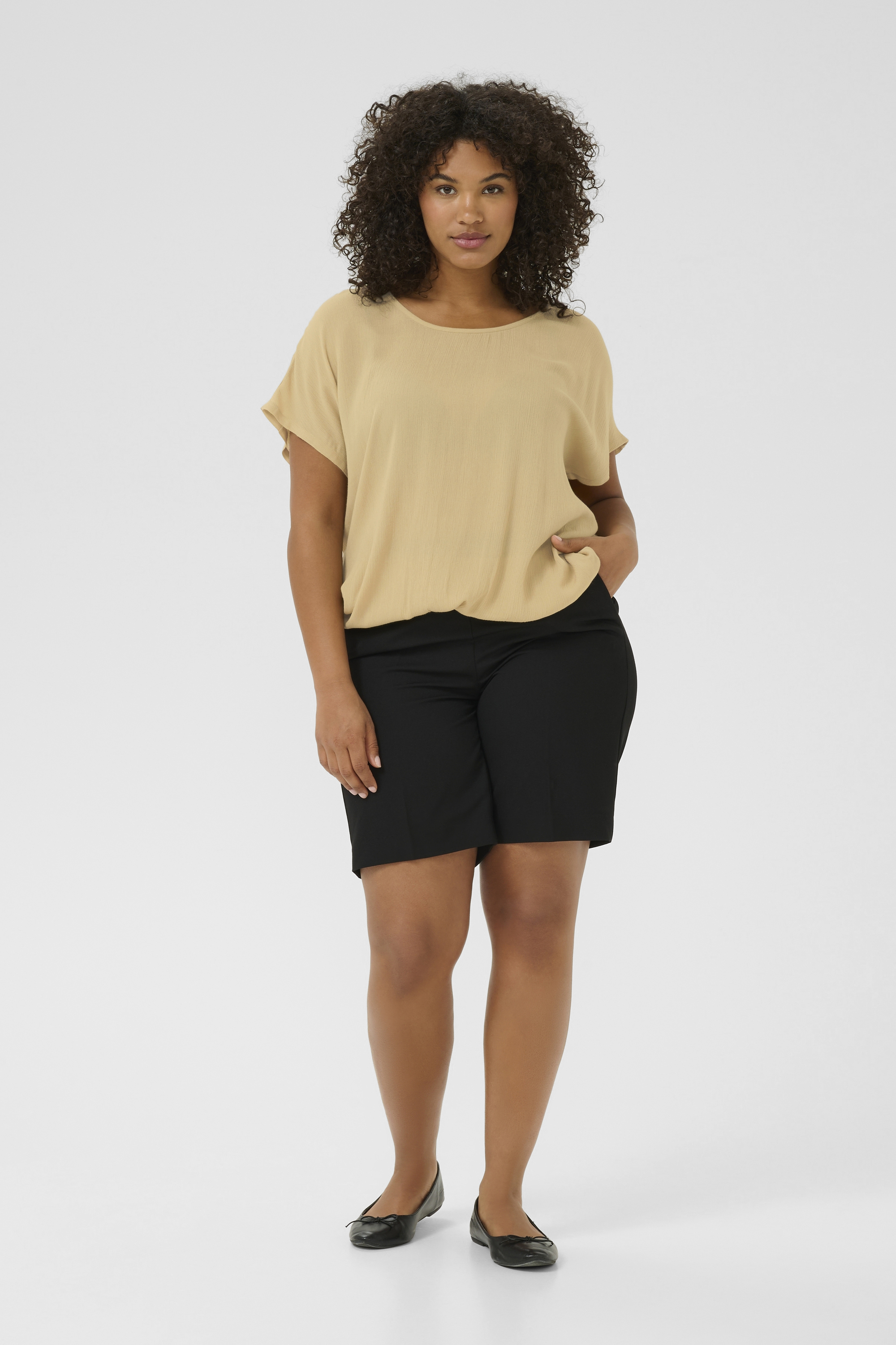 Kurzarm-Bluse Loose fit Starfish champagne Image