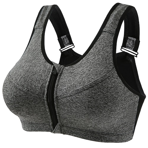 Damen Yoga-BH Sport-BH Pilates-BH BH-Top Push-Up Hosen nahtlos Antivibration Bürgellos Einfarbig Sport Sportkleidung Schwarz Weiß Fitnessstudio Zumba Laufen Image