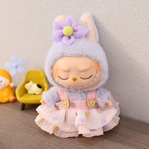 Kleidung für 17 cm Puppen, Rock-Set für Puppen, 2-teiliges Set, Hut, Rock-Outfit, Premium-Mode, süßes Kleid für 17 cm Puppen, Zubehör (keine Puppe)