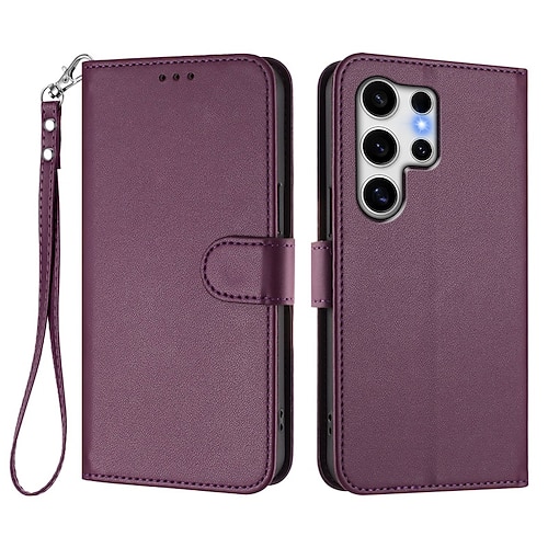 Handy Hülle Handyhüllen Für Samsung Galaxy S26 Ultra Plus S25 S25 Edge S24 S23 Ultra Plus S24 FE S22 Plus Ultra A16 A55 5G A35 5G Brieftaschenhülle Mit Ständer Magnetisch Vollschutz Retro TPU PU-Leder Image