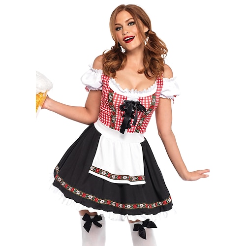 Passendes Oktoberfest Kostüm - Dirndl für Frauen oder Lederhosen für Männer bayerisches Bierkleid im alpinen deutschen Stil perfekt für Bierfest Party Halloween Themenparty – Separat für Ihn Sie Image