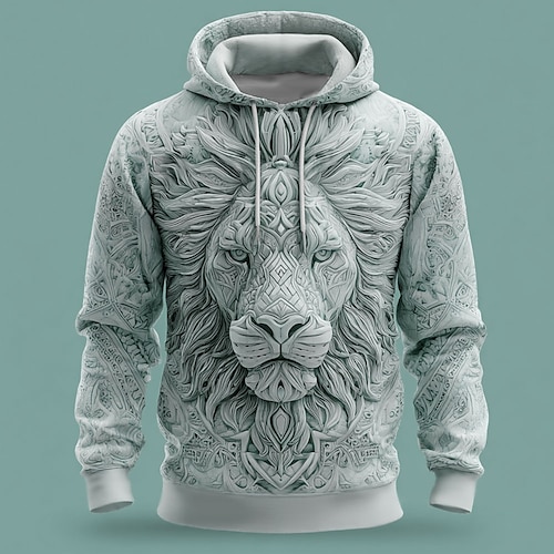 Herren 3D Kapuzenshirts Pullover Cool Party Lässig Langarm Rundhalsausschnitt Mit Kapuze Club Streetwear Gelb Rosa Purpur Grün Kordelzug 3D Herbst Winter Designer S M L XL XXL XXXL Image