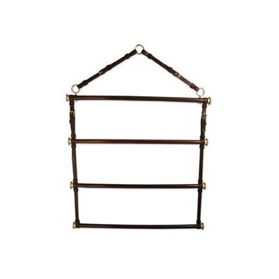 Leather Blanket Rack - Brown with Brass - Smartpak