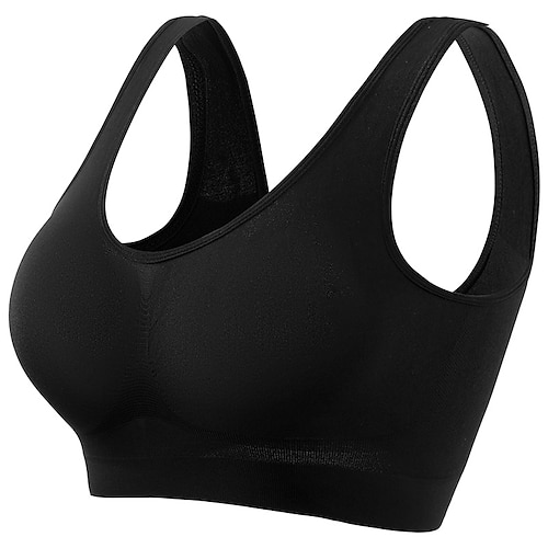 Damen Yoga-BH Pilates-BH Sport-BH BH-Top Push-Up Hosen nahtlos Antivibration Bürgellos Einfarbig Sport Sportkleidung Hellblau Dunkelviolett Fitnessstudio Zumba Laufen Image