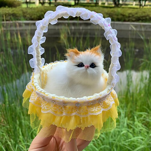 Liebenswerte Simulation Tierpuppe Plüschkatze Spielzeug mit Sound Kinder Spielzeug Dekorationen Stofftiere Weihnachtsgeschenk Image