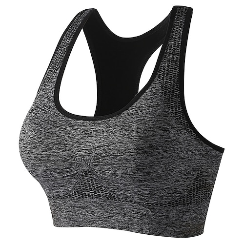Damen Yoga-BH Sport-BH Pilates-BH BH-Top Push-Up Hosen nahtlos Antivibration Bürgellos Farbblock Sport Sportkleidung Meerblau Gelb Fitnessstudio Zumba Laufen Image