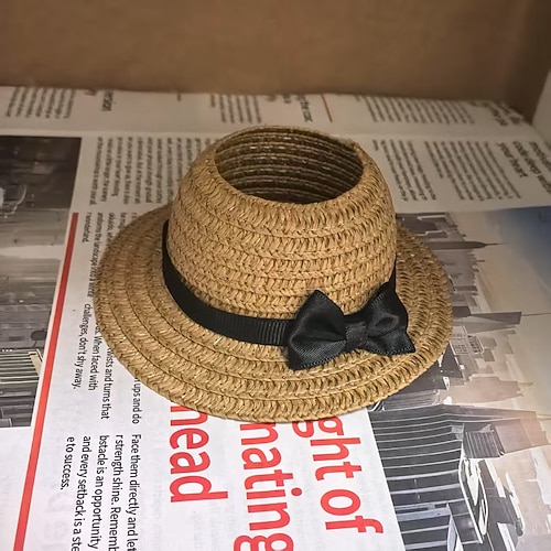 Mini Strohhüte für 17cm Vinyl Puppe Natürlicher Miniatur Strohhut Puppe DIY Bastel Puppe Haus Dekoration Zubehör Weihnachtsgeschenk