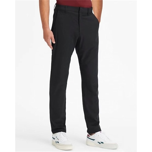 Herren Anzughose Hose Chinos Knöpfe Tasche Einfach Komfort Formell Party Arbeit Mode Klassicher Stil Schwarz Wein Mikroelastisch Image