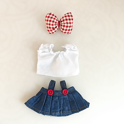 Kleidung für 17 cm Puppen, Rock-Set für Puppen, 3-teiliges Set, Hut, Rock-Outfit, Premium-Mode, süßes Kleid für 17 cm Puppen, Zubehör (keine Puppe)