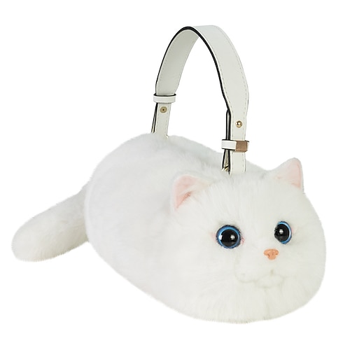 Simuliertes Tier-Plüschspielzeug Katzen-Handtasche Handtasche Puppen-Spielzeug dreifarbige Plüschspielzeug Weihnachtsgeschenk Image