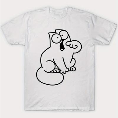 TEMU Cat Funny Graphic Cotton Crew Neck T-shirt For Men U2013 Short-sleeve Tee, Casual Summer Top, 100% Cotton, Machine Washable, Cat Shirt Image