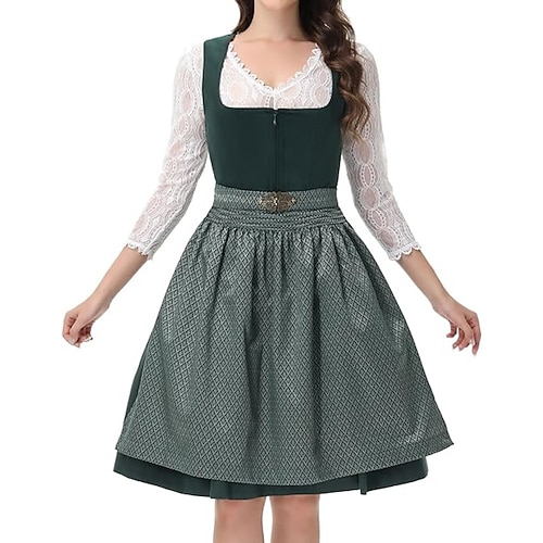 Oktoberfest Kleid Dirndl Dienstmädchen Bayerisch Deutsch München Wiesn Damen Party Bier Festival Stoff im traditionellen Stil Ohne Bluse Image