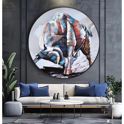 handgemalte abstrakte Stier Stierkampf Ölgemälde Leinwand Malerei Wandkunst Bilder für Wohnzimmer Büro Dekor Image